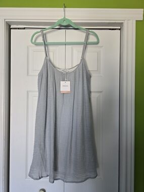Dainty Daylight Light Gray Spaghetti Strap Dress
